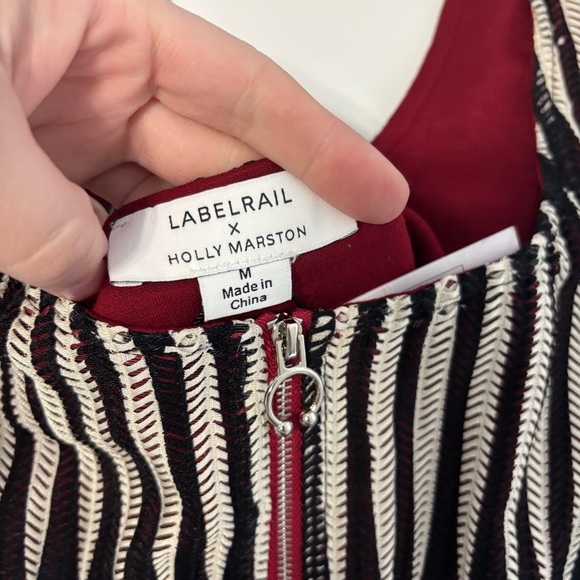 Labelrail x Holly Marston Corset Top Women’s M Black Red Textured Zip Medium - Picture 4 of 13